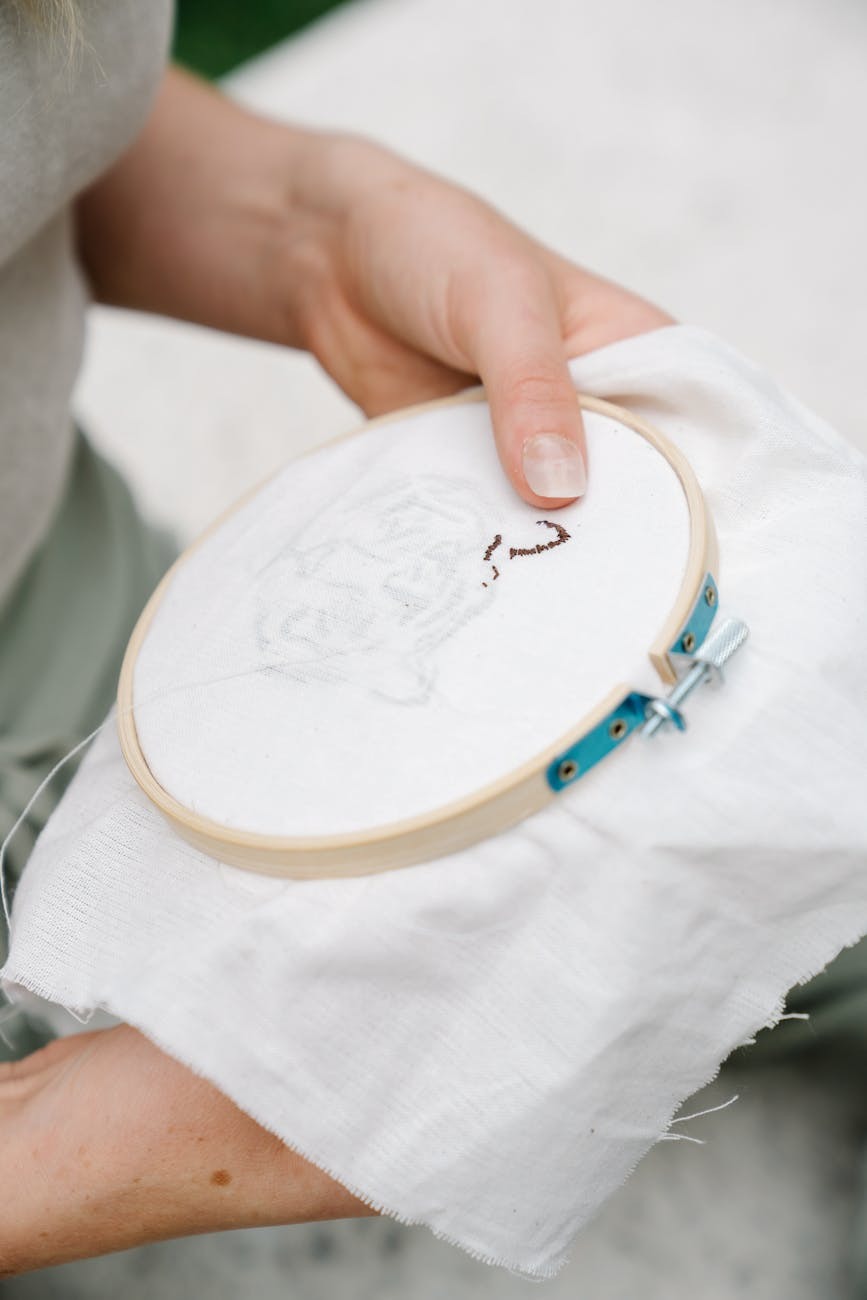 Close-up detail of suzani embroidery